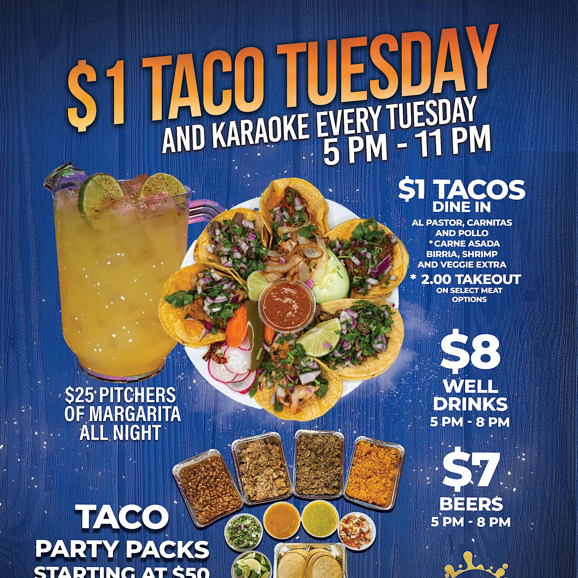 $1 Taco Tuesday &amp; Karaoke + $25 Margarita Pitchers – RSVP